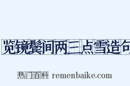 览镜鬓间两三点雪造句是什么意思的图片